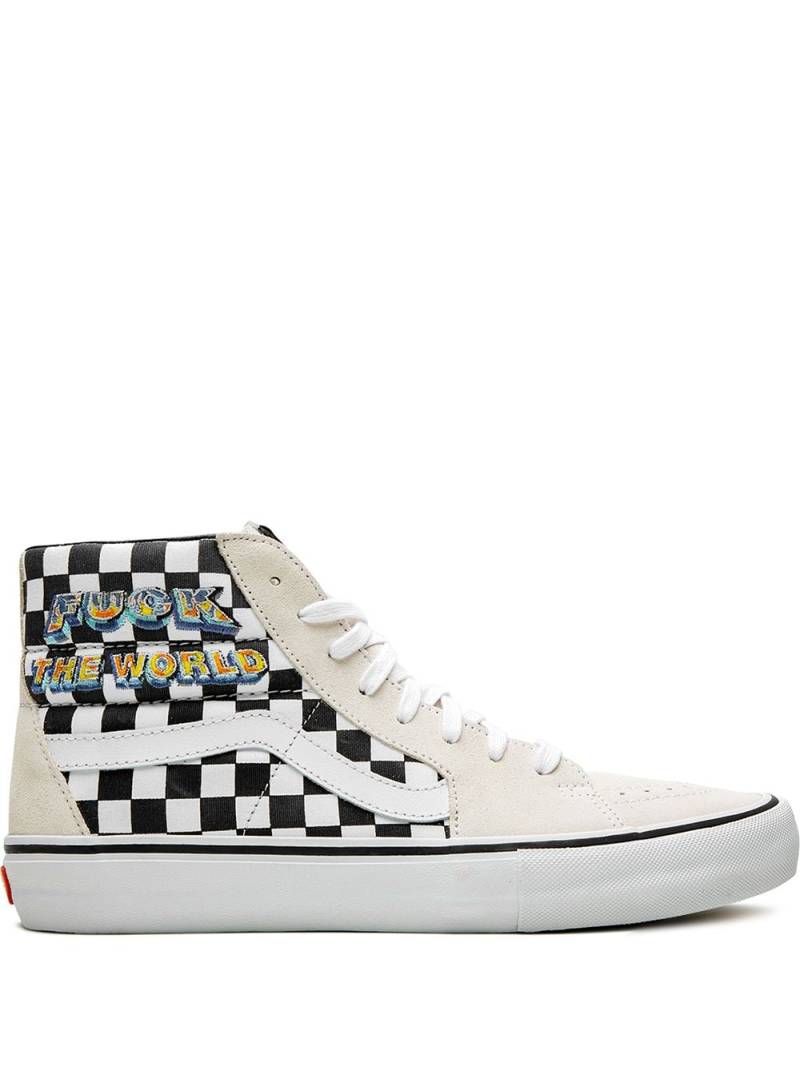 Vans x Supreme Sk8-Hi Pro "F*ck The World - Checkerboard" sneakers - White von Vans