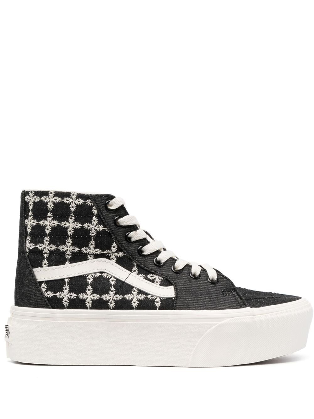 Vans Sk8-Hi embroidered platform sneakers - Black von Vans