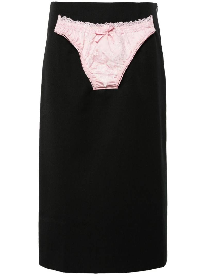 Vaquera Panty pencil midi skirt - Black von Vaquera