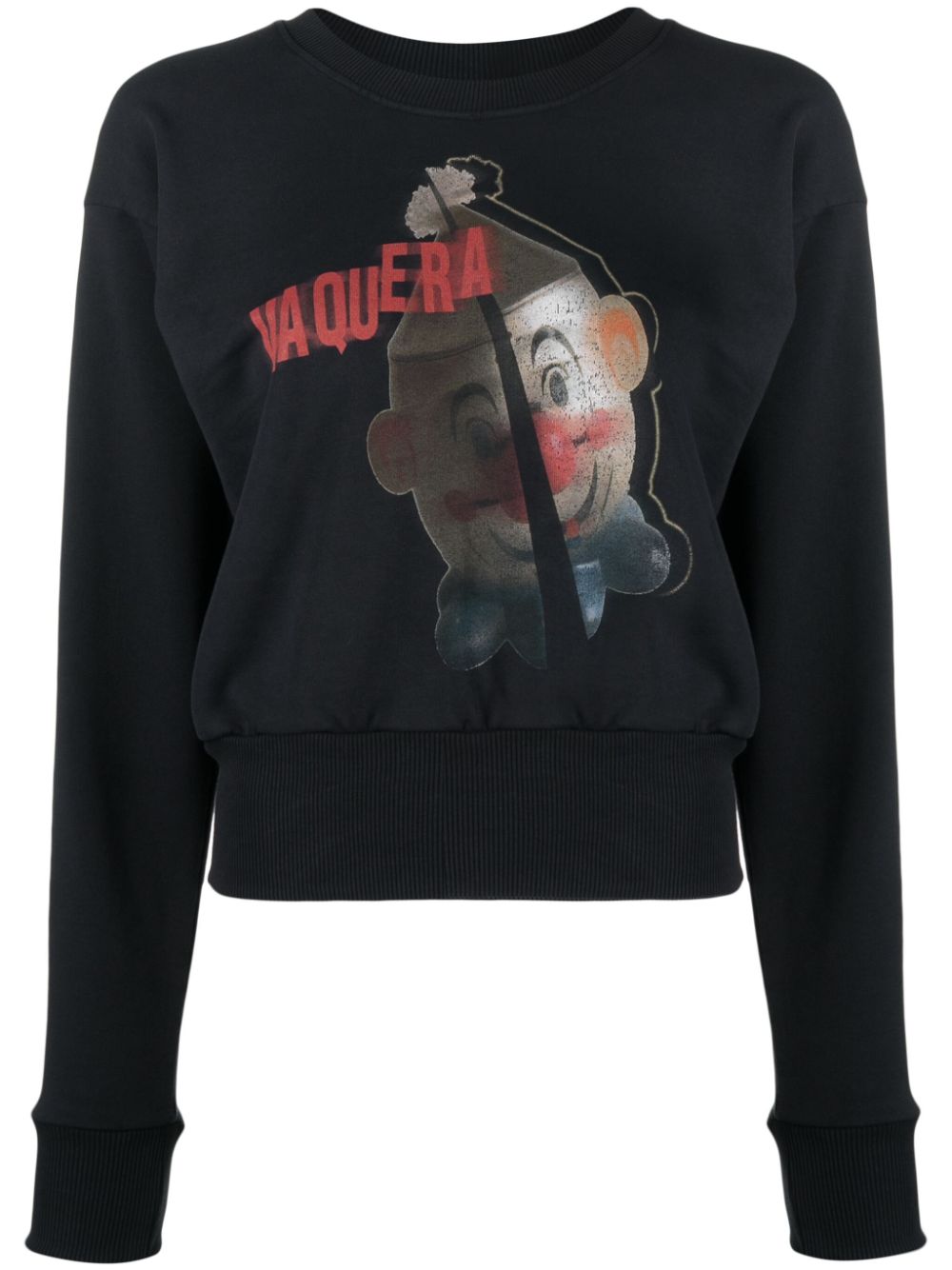 Vaquera clown-print cotton sweatshirt - Black von Vaquera