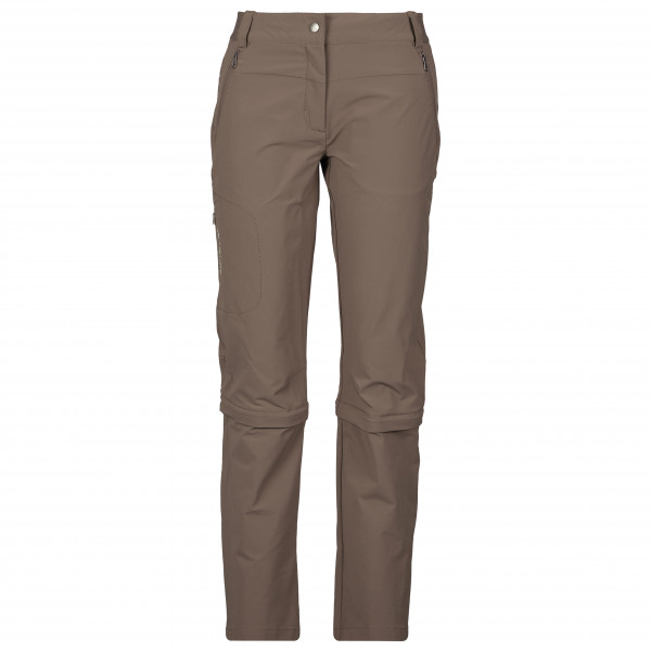 Vaude - Women's Farley Stretch Capri T-Zip Pants III - Zip-Off-Hose Gr 40 - Regular braun von Vaude