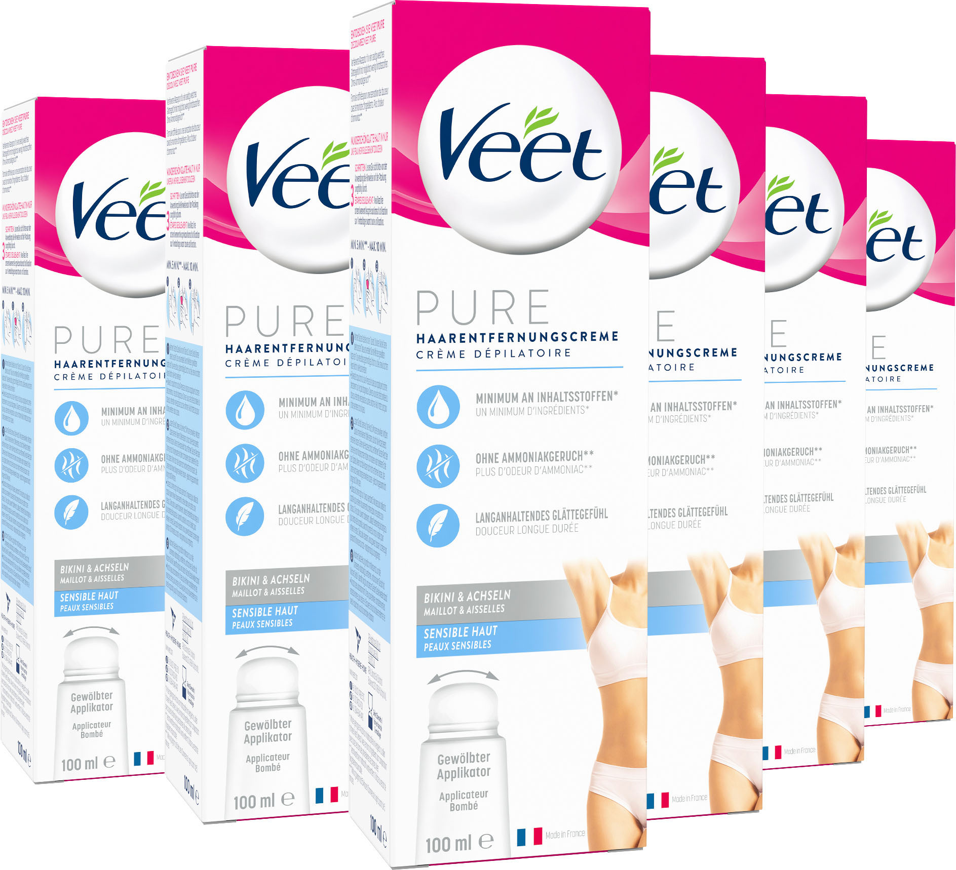 Veet Enthaarungscreme »Bikinizone & Achseln«, (Spar-Set, 6 St.) von Veet