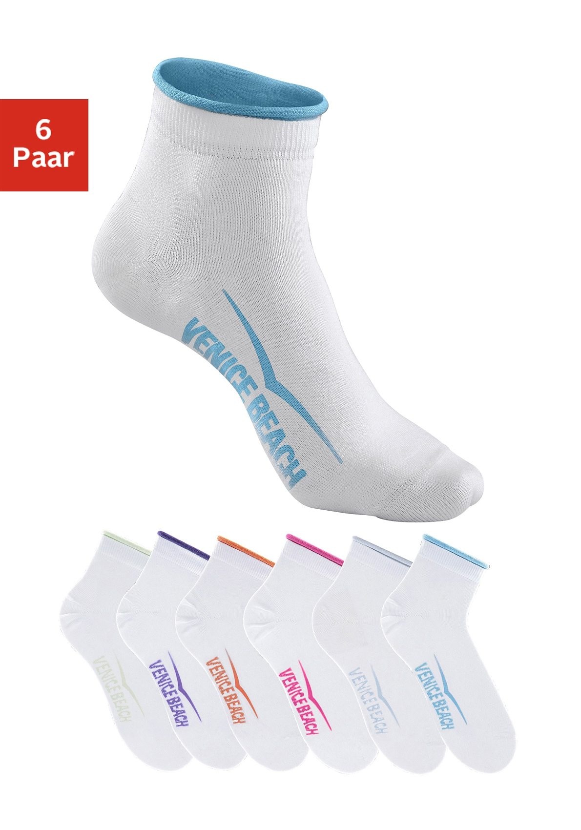 Venice Beach Kurzsocken, (Set, 6 Paar) von VENICE BEACH