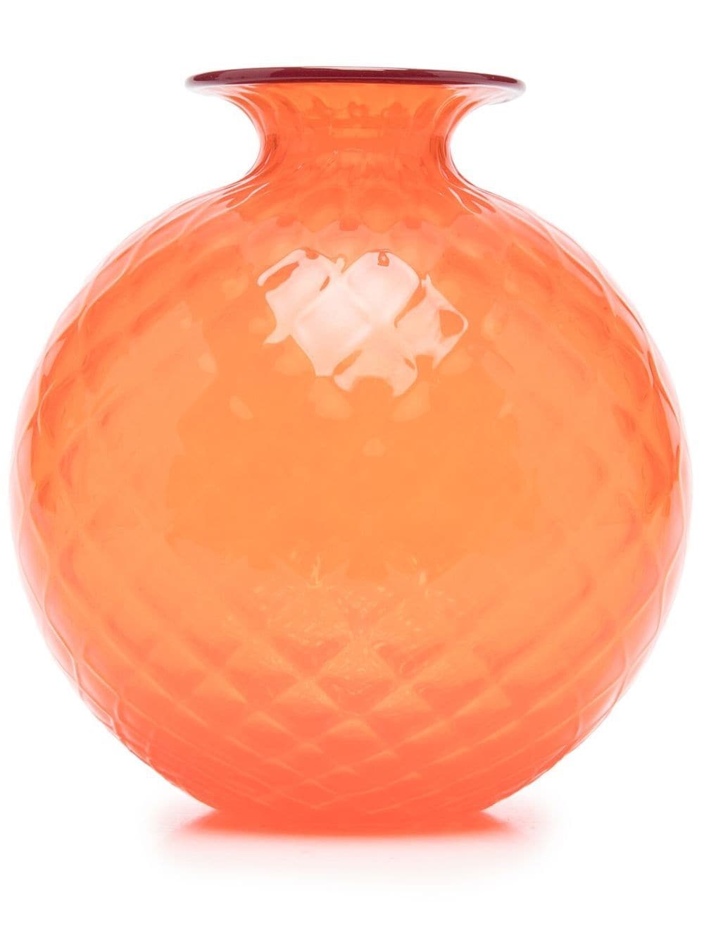 Venini diamond-embossed rounded glass vase - Orange von Venini
