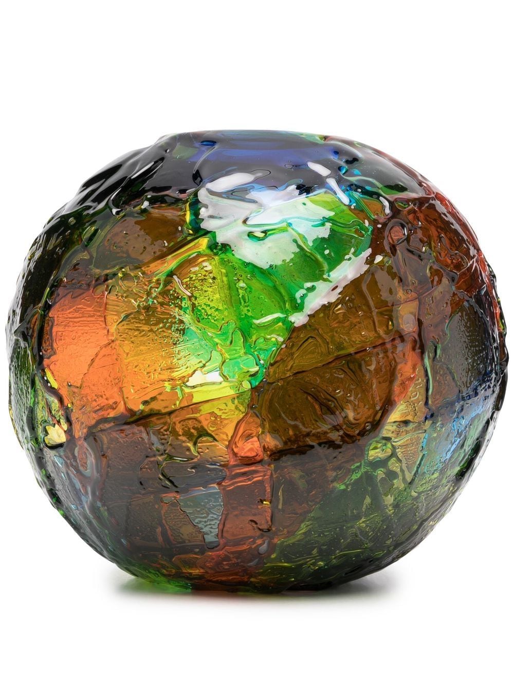 Venini textured spherical vase - Green von Venini