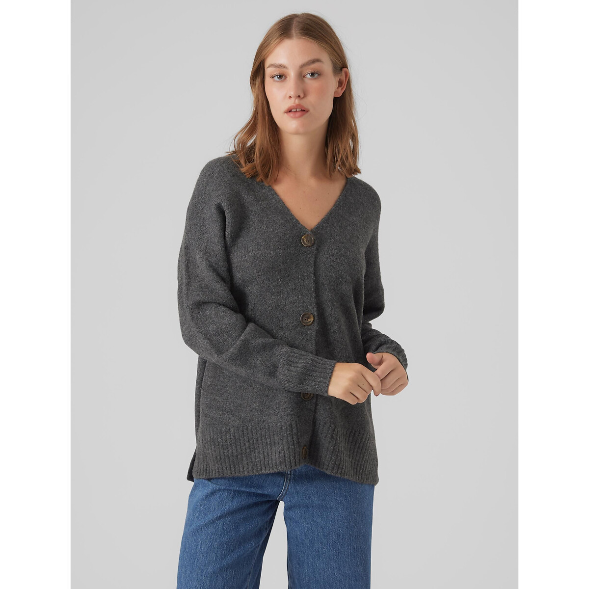 Oversized-Strickjacke, Knopfleiste von Vero Moda