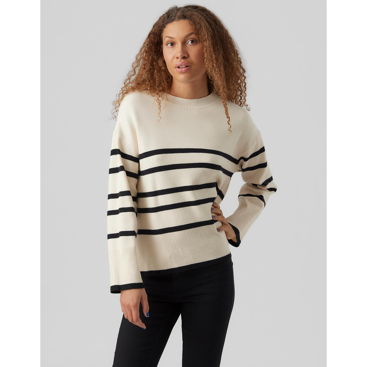 Pullover mit rundem Ausschnitt, Feinstrick von Vero Moda