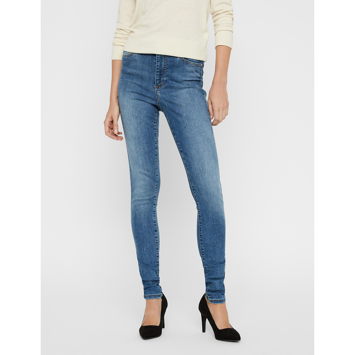 Skinny-Jeans mit hohem Bund von Vero Moda
