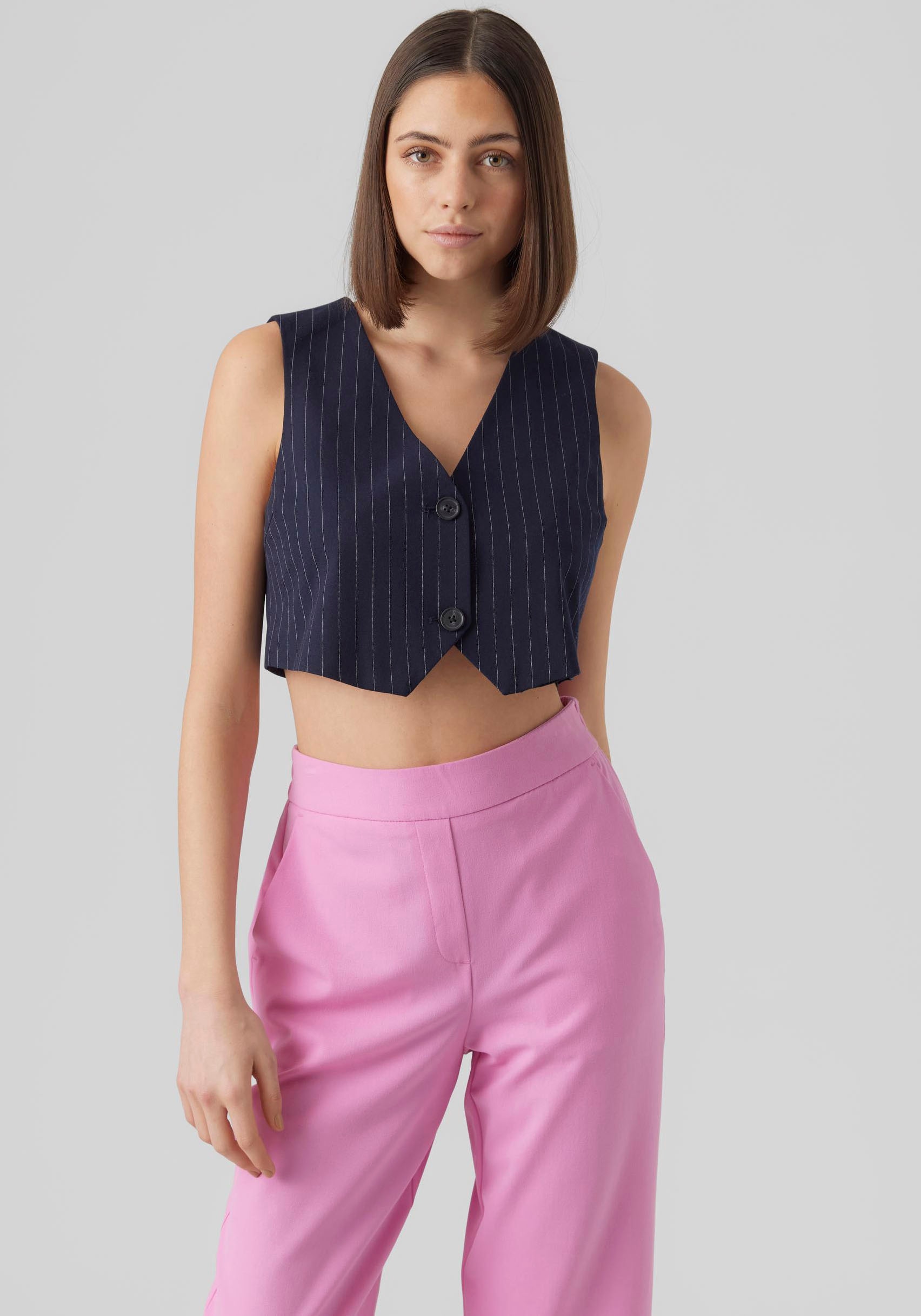 Vero Moda Anzugweste »VMLISRIA SL SHORT PINSTRIPE VEST BOO« von Vero Moda