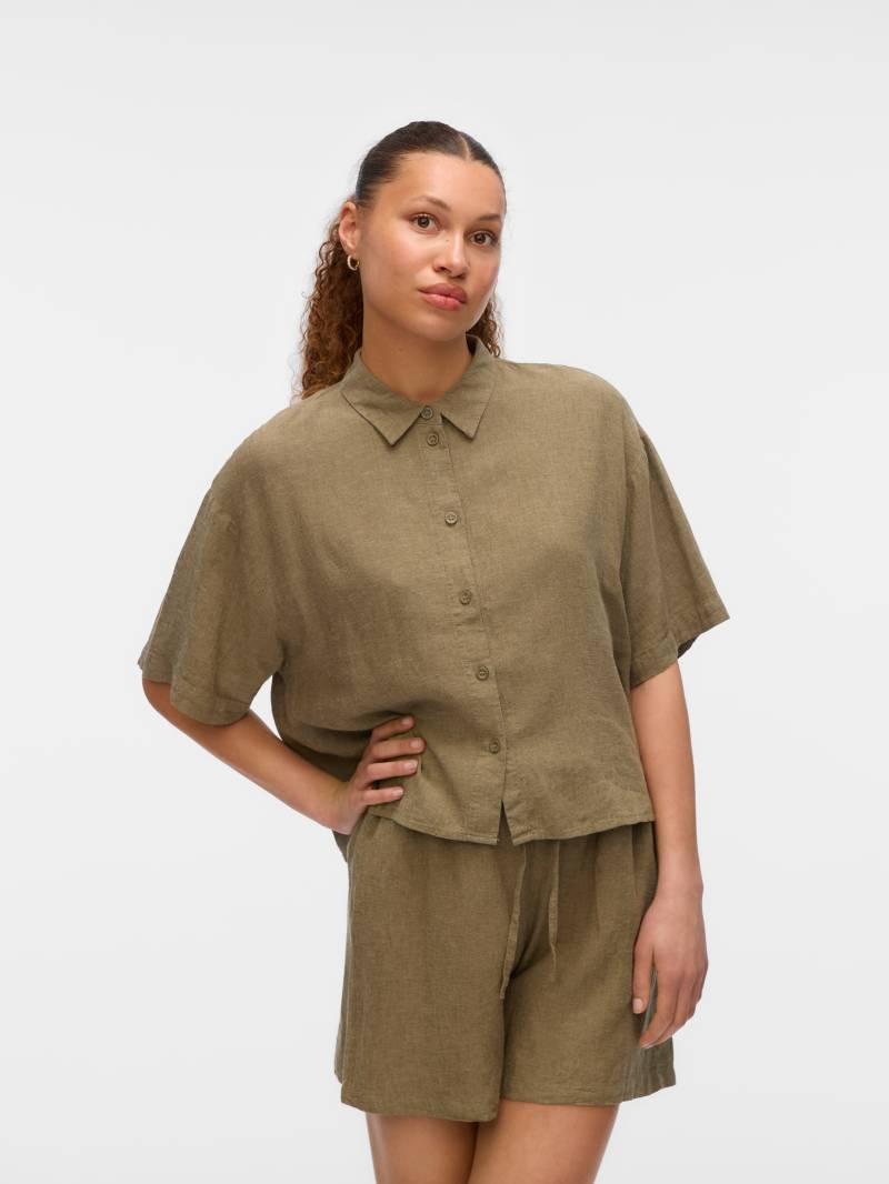 Vero Moda Hemdbluse »VMLINN LINEN 2/4 SHORT SHIRT WVN NOOS« von Vero Moda