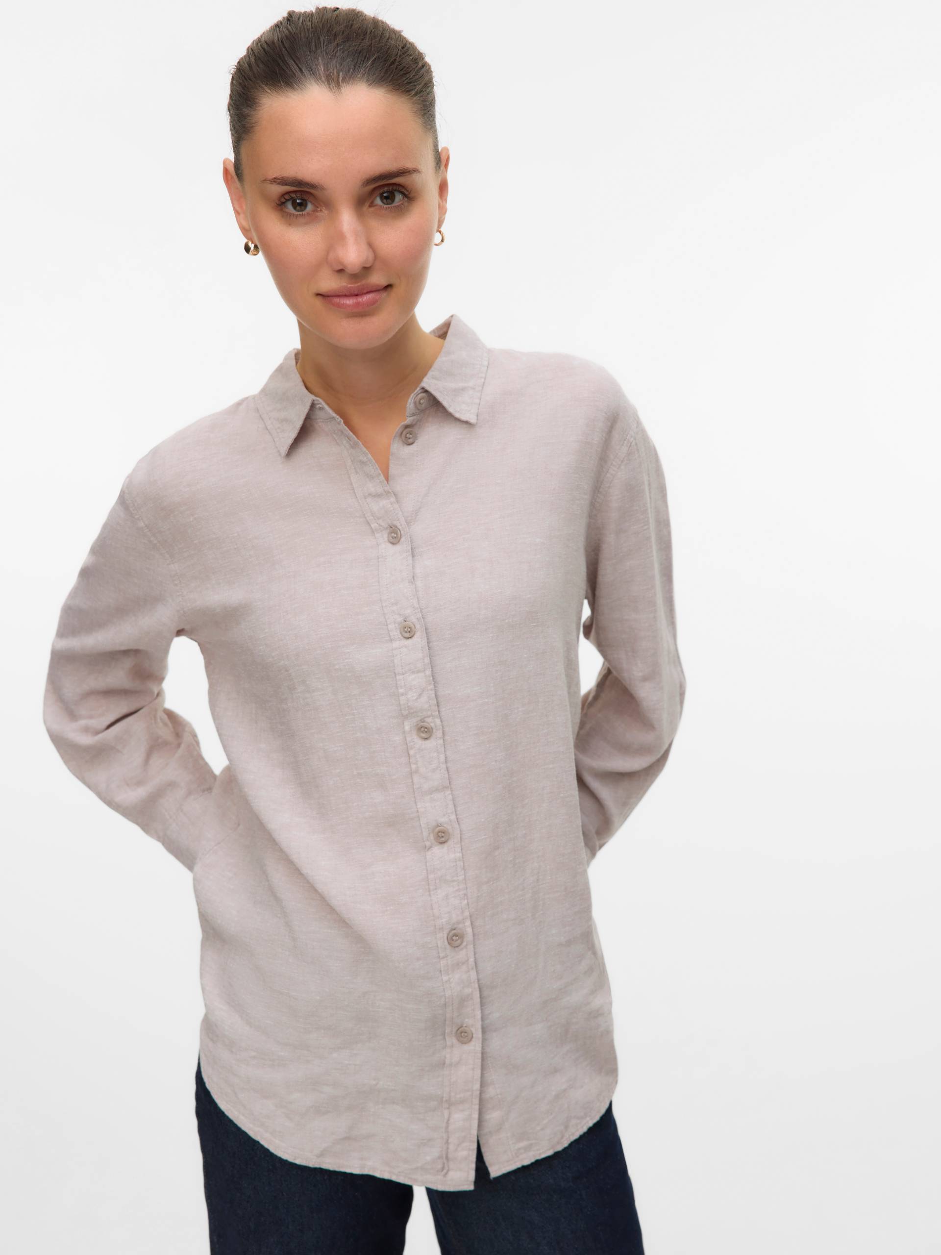 Vero Moda Hemdbluse »VMLINN LINEN LS SHIRT WVN NOOS«, hochwertige Qaulität mit Leinen Vero Moda Hemdbluse »VMLINN LINEN LS SHIRT WVN NOOS«, hochwertige Qaulität mit Leinen von Vero Moda
