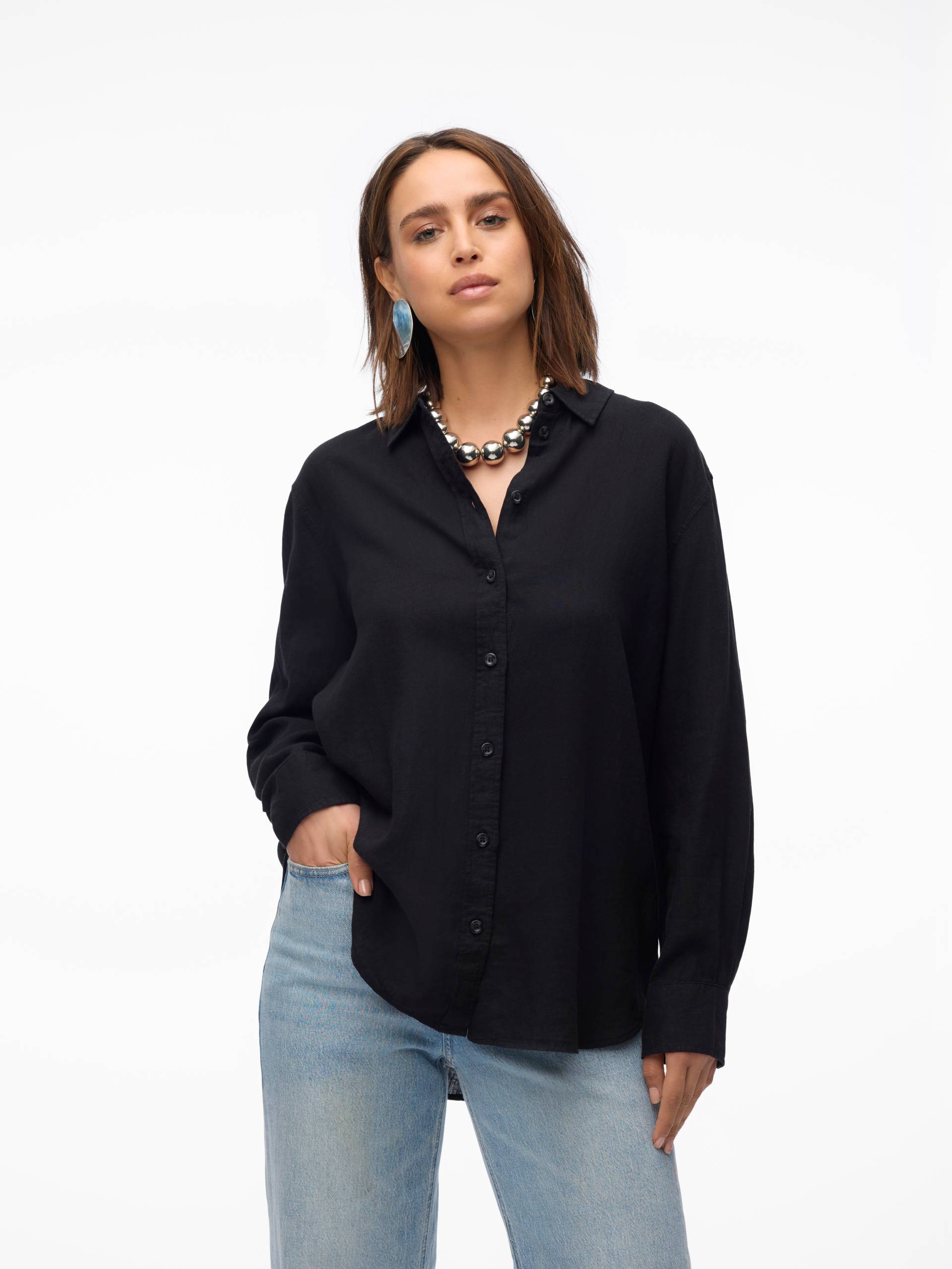 Vero Moda Hemdbluse »VMLINN LINEN LS SHIRT WVN NOOS« von Vero Moda