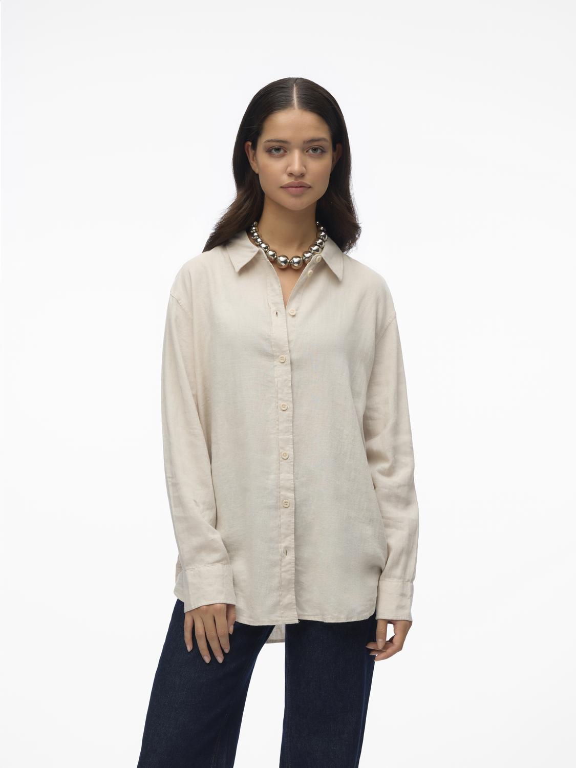 Vero Moda Hemdbluse »VMLINN LINEN LS SHIRT WVN NOOS« von Vero Moda