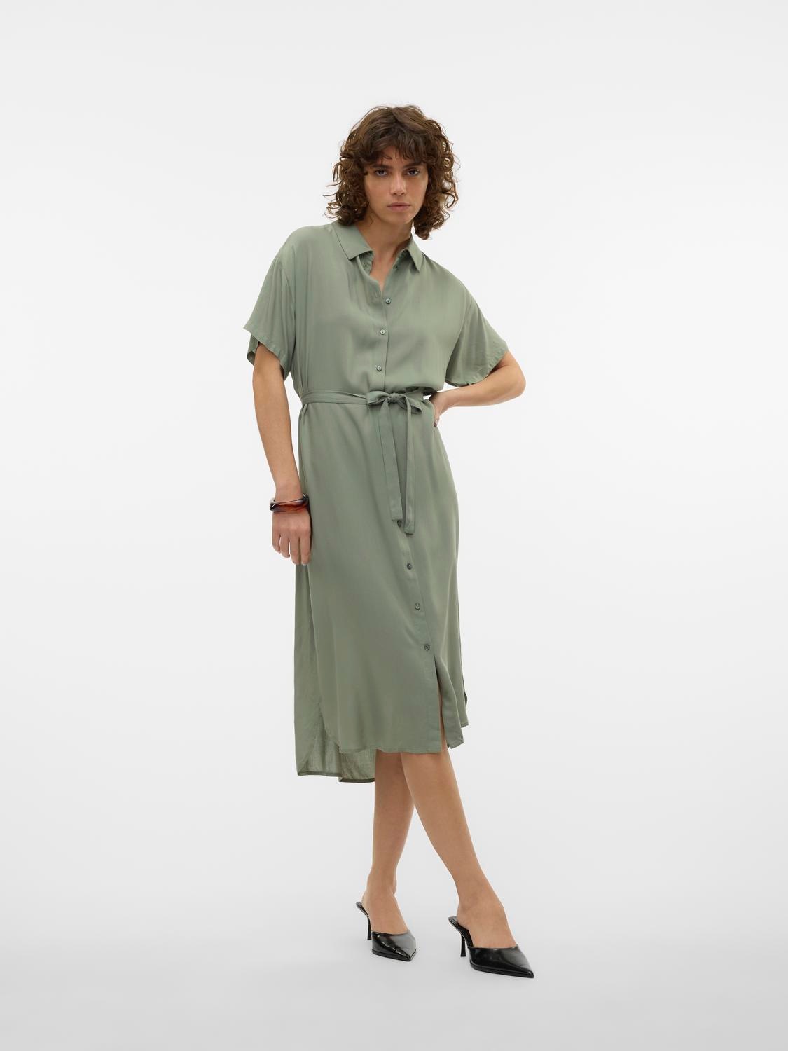 Vero Moda Hemdblusenkleid »VMBUMPY SS CALF SHIRT DRESS NOOS« von Vero Moda