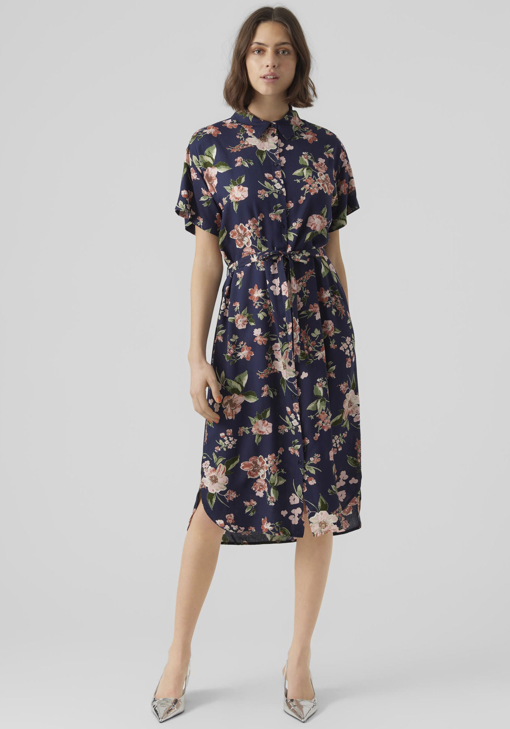 Vero Moda Hemdblusenkleid »VMBUMPY SS CALF SHIRT DRESS NOOS« von Vero Moda