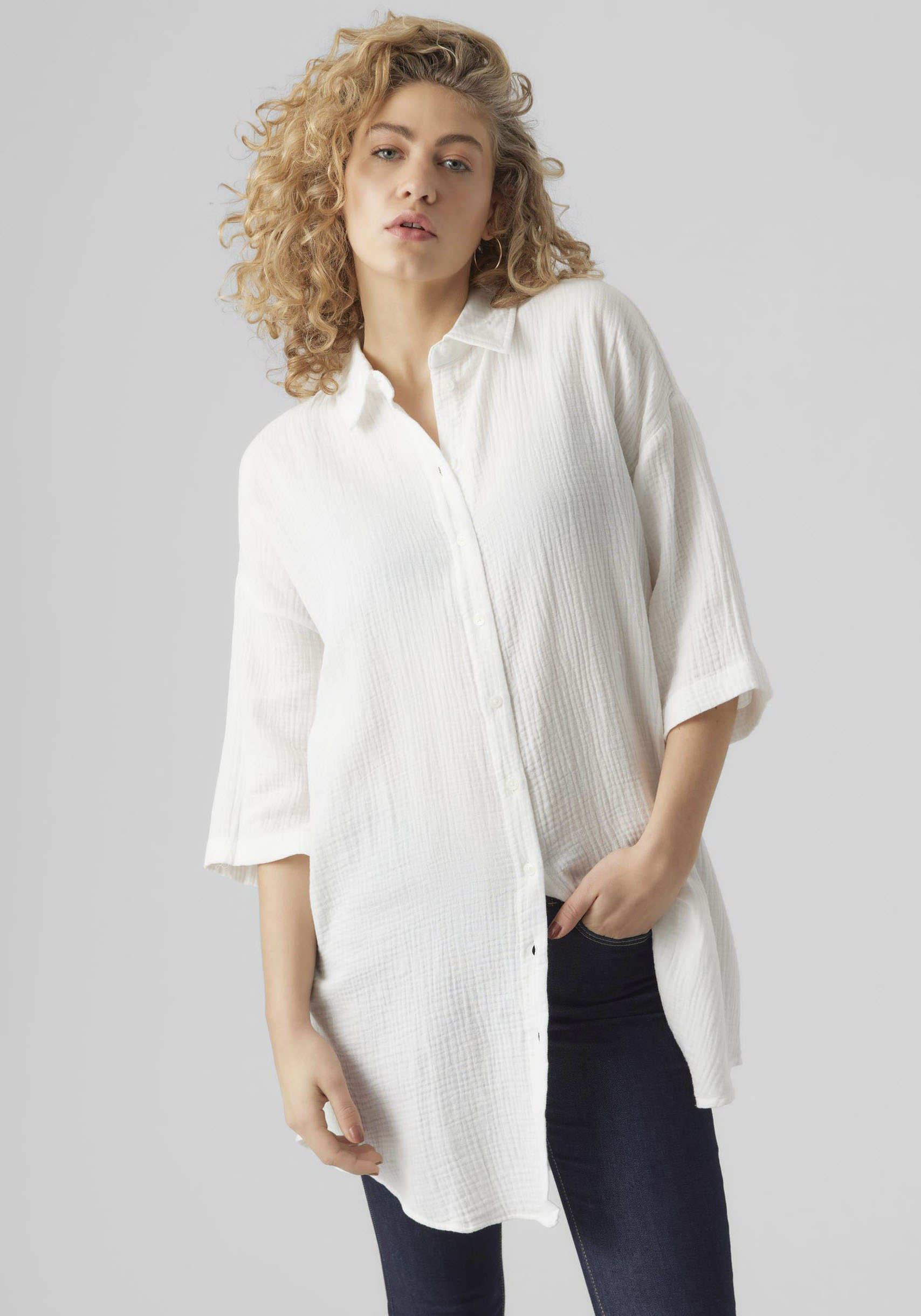 Vero Moda Hemdblusenkleid »VMNATALI 3/4 LONG OVERSHIRT NOOS« von Vero Moda