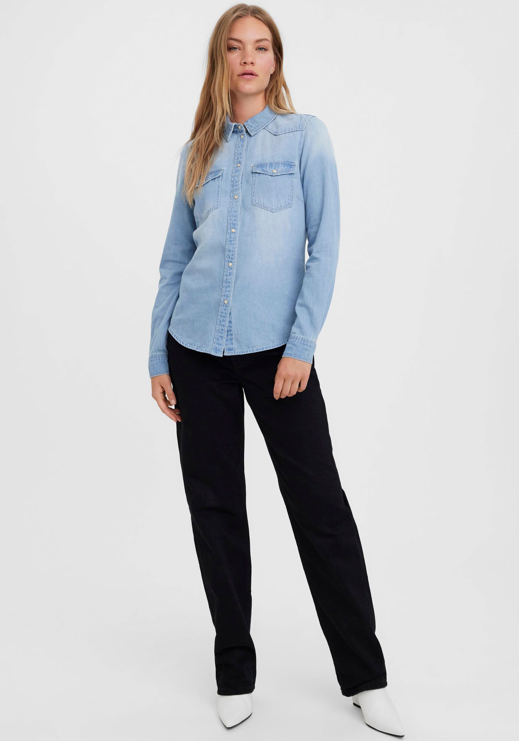 Vero Moda Jeansbluse »VMMARIA LS DENIM SLIM SHIRT MIX NEW« von Vero Moda