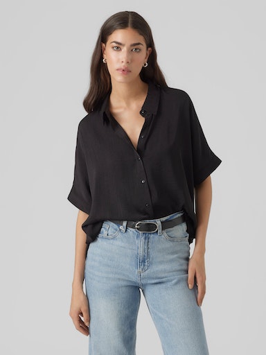 Vero Moda Kurzarmbluse »VMKATRINE S/S OVERSIZED SHIRT WVN NOOS« von Vero Moda