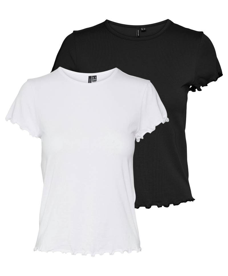 Vero Moda Kurzarmshirt »VMBARBARA SS SHORT TOP JRS NOOS 2-PACK«, (Packung, 2 tlg.) von Vero Moda