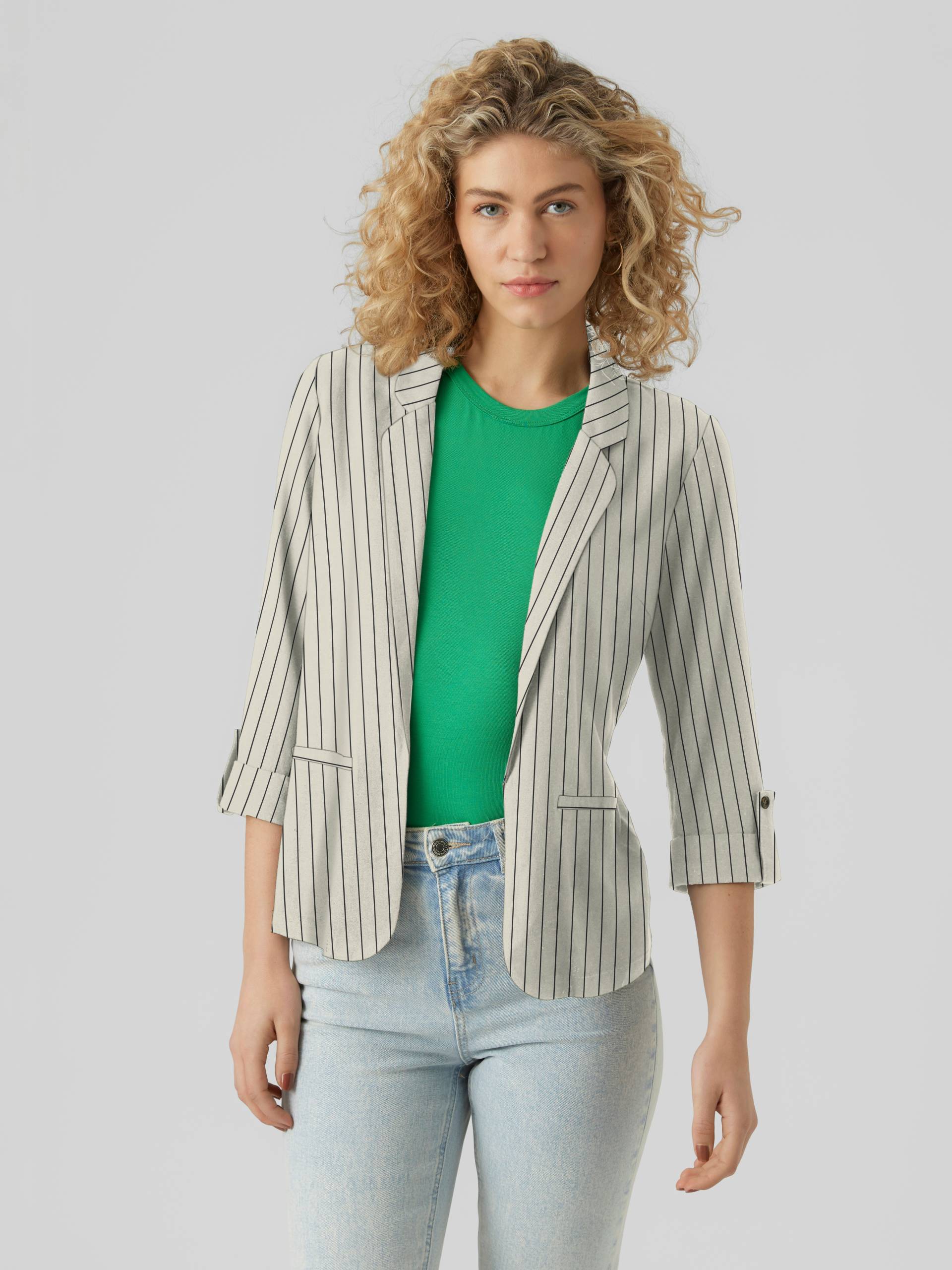 Vero Moda Kurzblazer »VMJESMILO 3/4 LOOSE BLAZER WVN GA NOOS«, mit Leinen Vero Moda Kurzblazer »VMJESMILO 3/4 LOOSE BLAZER WVN GA NOOS«, mit Leinen von Vero Moda