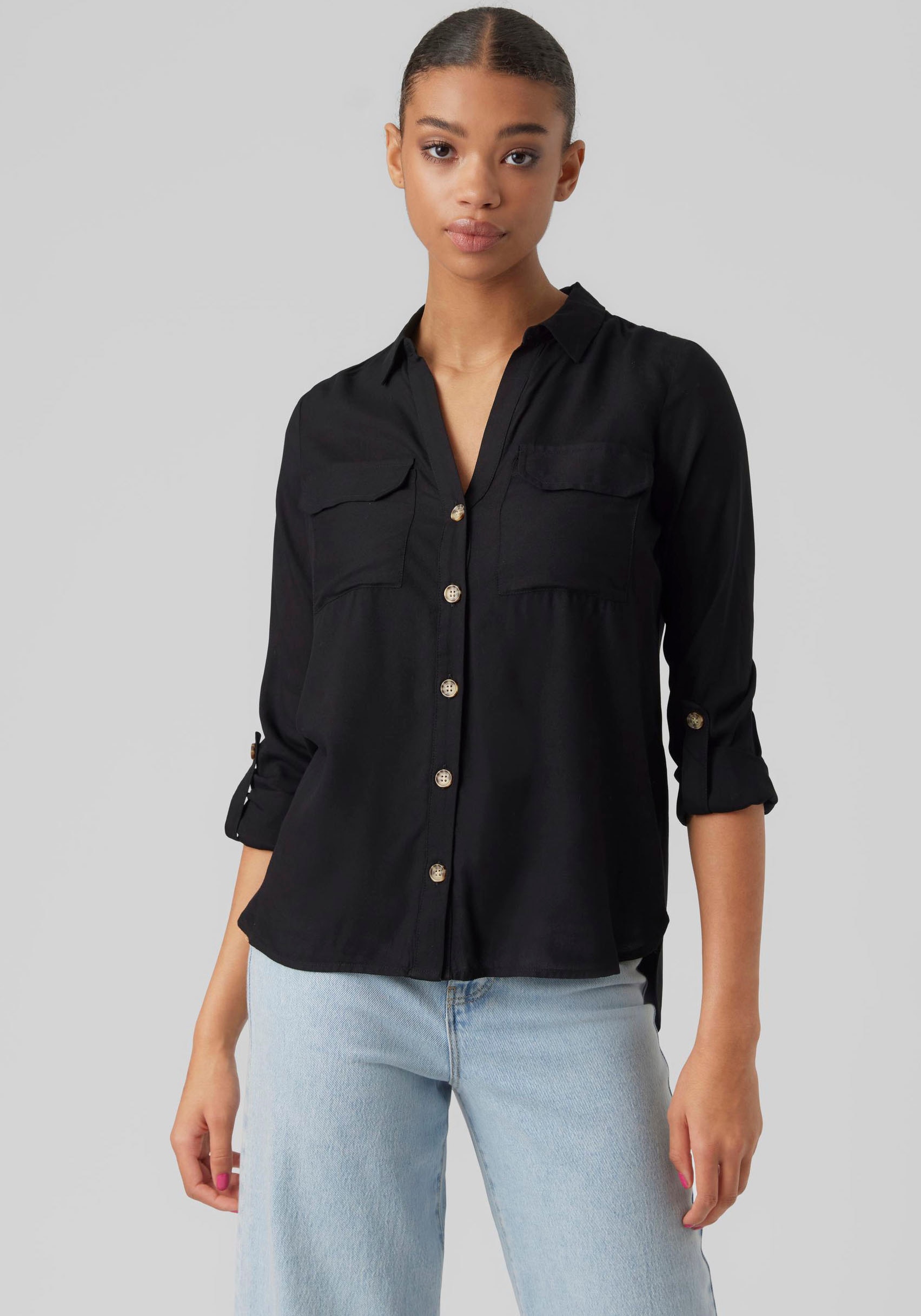 Vero Moda Hemdbluse »VMBUMPY L/S SHIRT NEW WVN GA NOOS« von Vero Moda