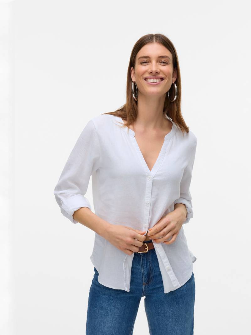 Vero Moda Langarmbluse »VMLINN LS V-NECK SHIRT WVN NOOS« von Vero Moda