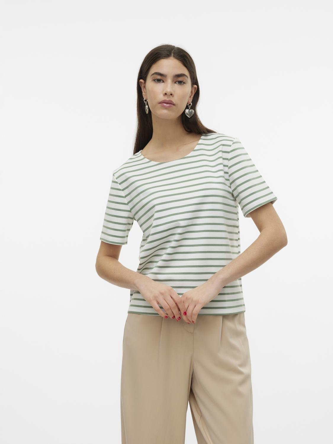 Vero Moda Rundhalsshirt »VMABBY SS ZIP TOP JRS NOOS« von Vero Moda