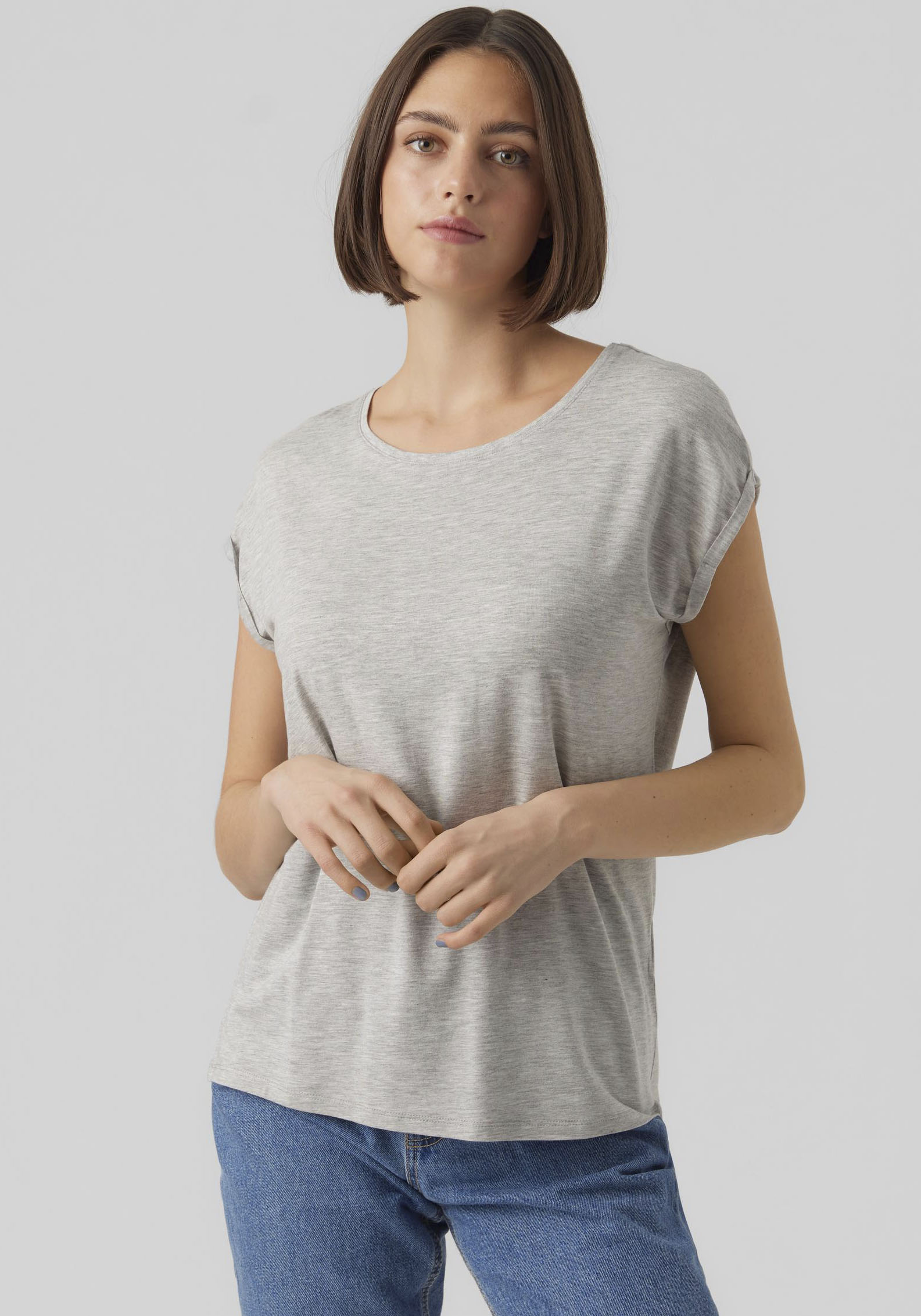 Vero Moda Rundhalsshirt »VMAVA PLAIN SS TOP GAJRS NOOS« von Vero Moda