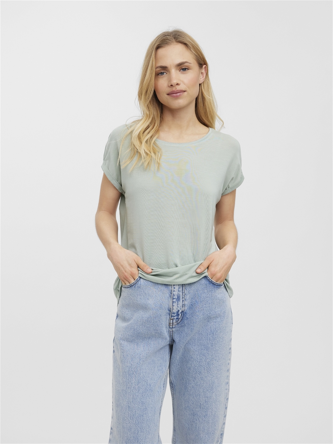 Vero Moda Rundhalsshirt »VMAVA PLAIN SS TOP GAJRS NOOS« von Vero Moda