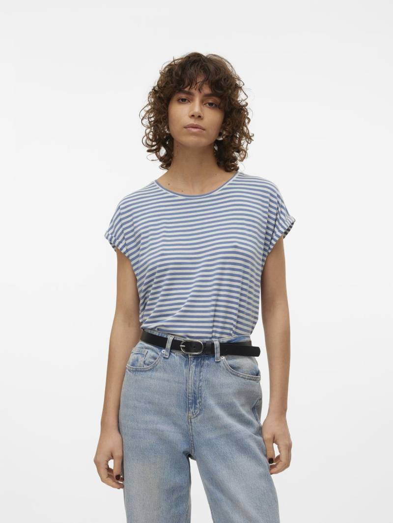 Vero Moda Rundhalsshirt »VMAVA PLAIN SS TOP STRIPE GA JRS NOOS« von Vero Moda