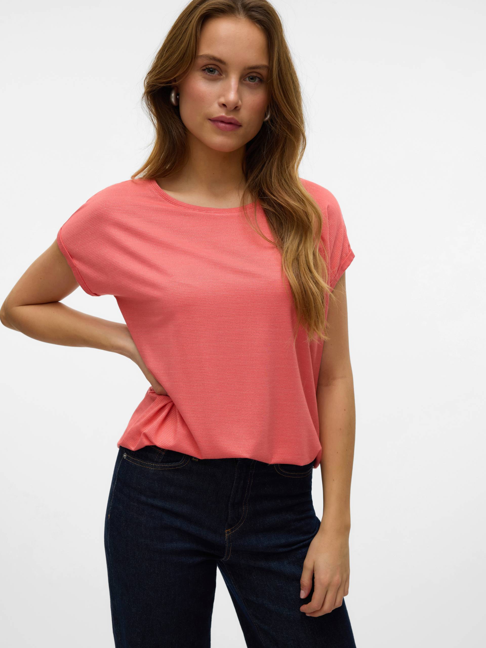 Vero Moda Rundhalsshirt »VMLAVA PLAIN SS TOP LUREX STRIPE« Vero Moda Rundhalsshirt »VMLAVA PLAIN SS TOP LUREX STRIPE« von Vero Moda