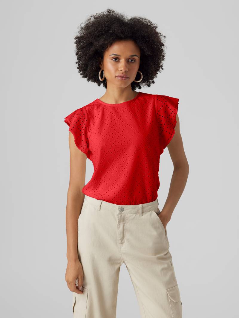 Vero Moda Rundhalsshirt »VMTASSA SL FRILL TOP NOOS« von Vero Moda