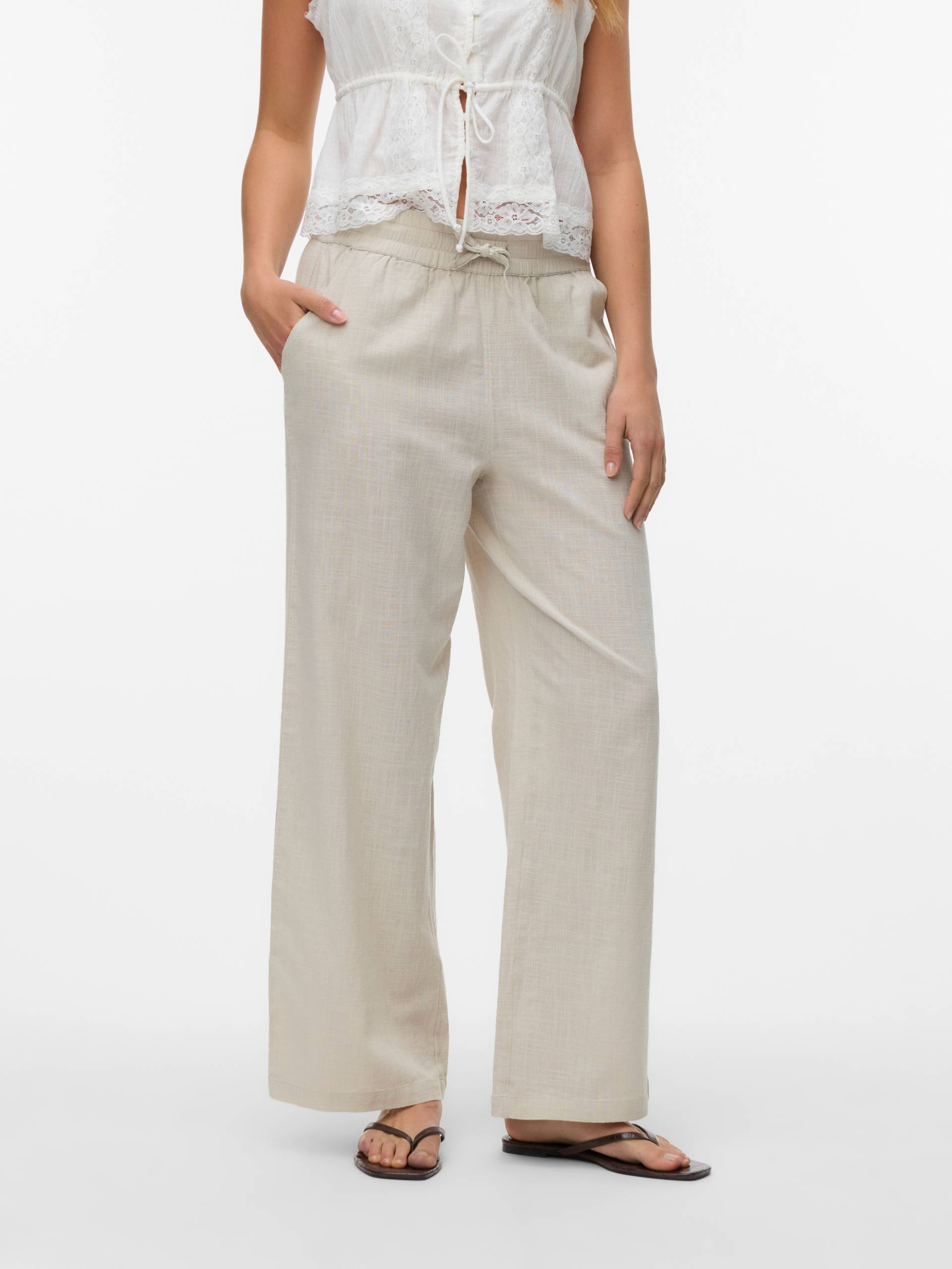 Vero Moda Schlupfhose »VMCAIA MW WIDE PANT WVN NOOS«, mit Leinen Vero Moda Schlupfhose »VMCAIA MW WIDE PANT WVN NOOS«, mit Leinen von Vero Moda