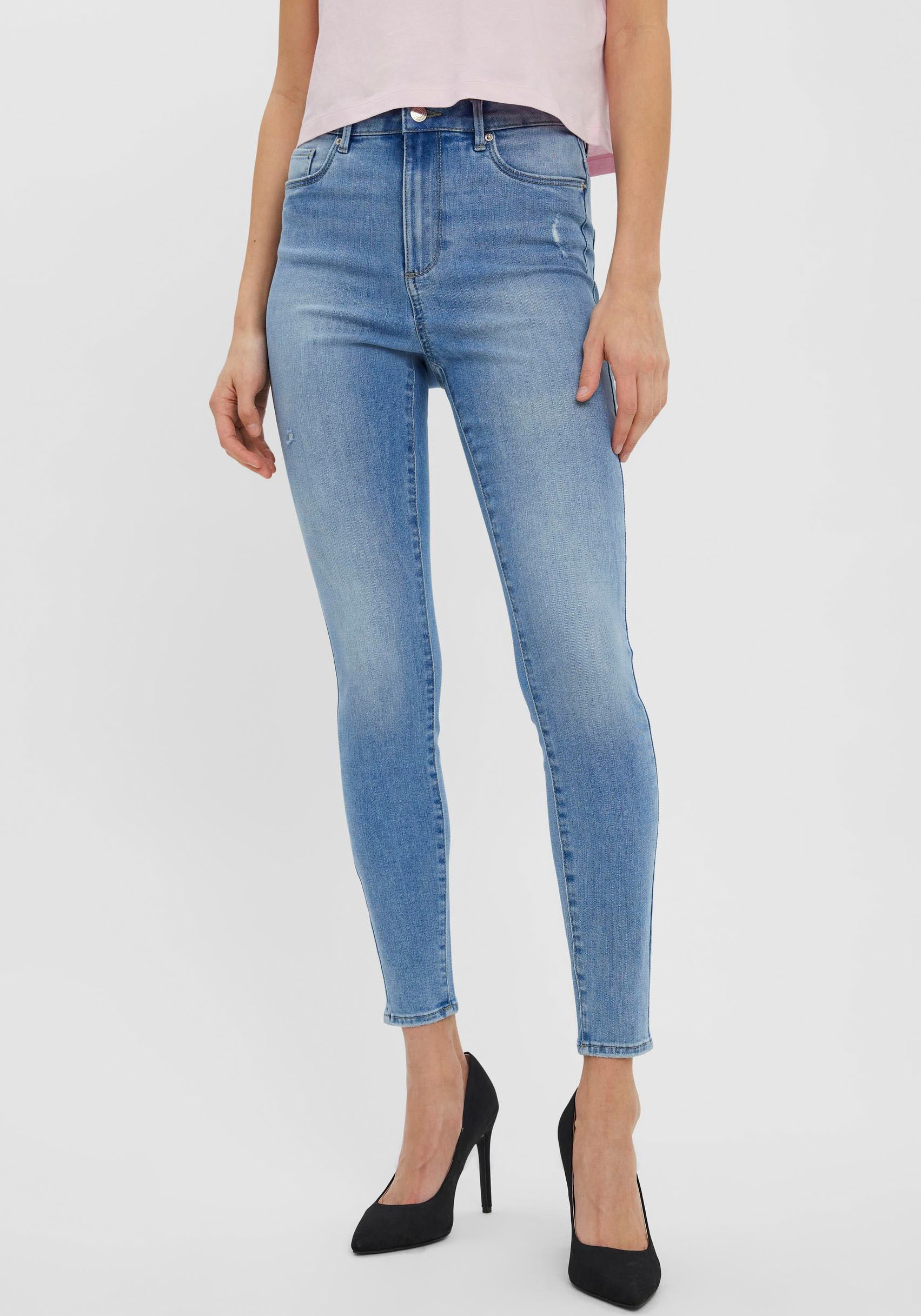 Vero Moda Skinny-fit-Jeans »VMSOPHIA HR SKINNY J GU3109 GA NOOS«, mit Destroyed Effekt von Vero Moda