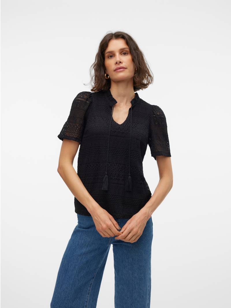 Vero Moda Spitzenshirt »VMHONEY LACE S/S TASSEL TOP WVN GA« von Vero Moda