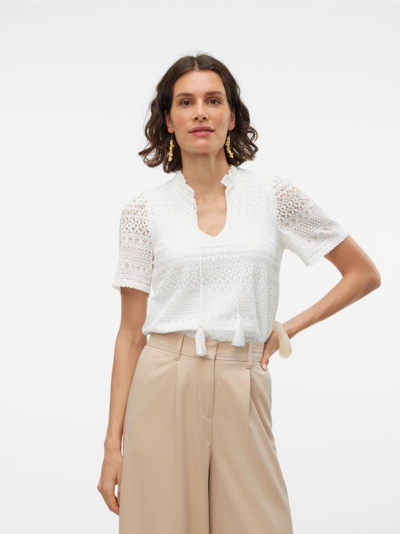 Vero Moda Spitzenshirt »VMHONEY LACE S/S TASSEL TOP WVN GA« von Vero Moda