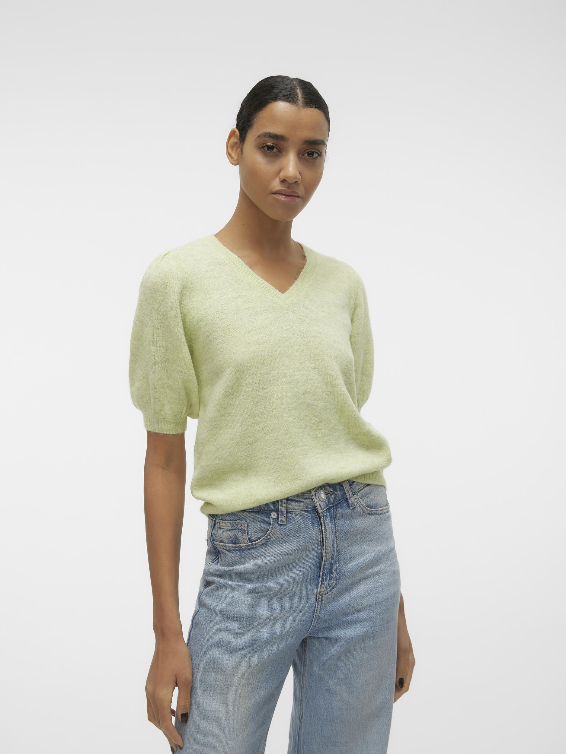 Vero Moda Strickpullover »VMELLYLEFILE SS V-NECK PUFF PULLOVER« von Vero Moda