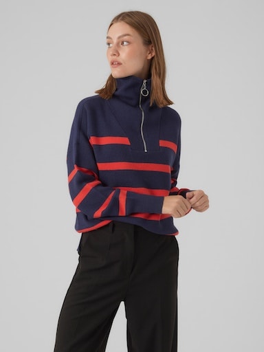 Vero Moda Troyer »VMSABA STRIPE LS HIGHNECK BLOUSE GA NOOS« von Vero Moda