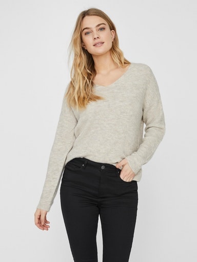 Vero Moda V-Ausschnitt-Pullover »VMCREWLEFILE LS V-NECK BLOUSE NOOS« von Vero Moda