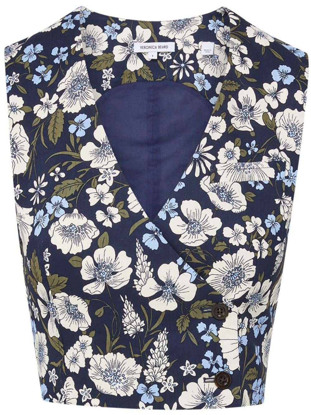 Veronica Beard Brinkley floral wrap top - Blue von Veronica Beard