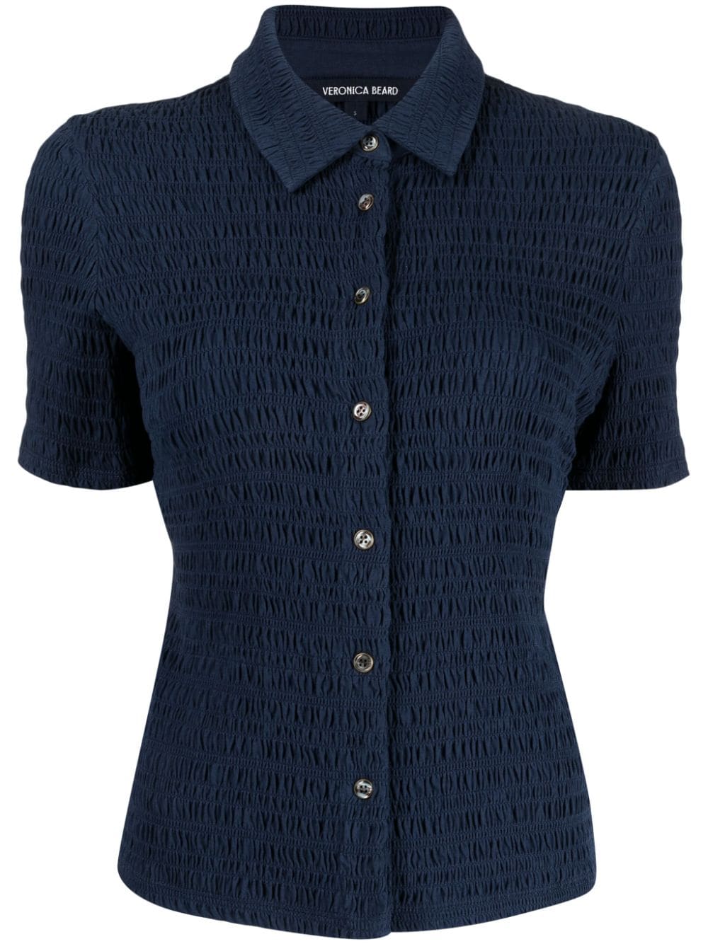 Veronica Beard Henri smocked button-up top - Blue von Veronica Beard