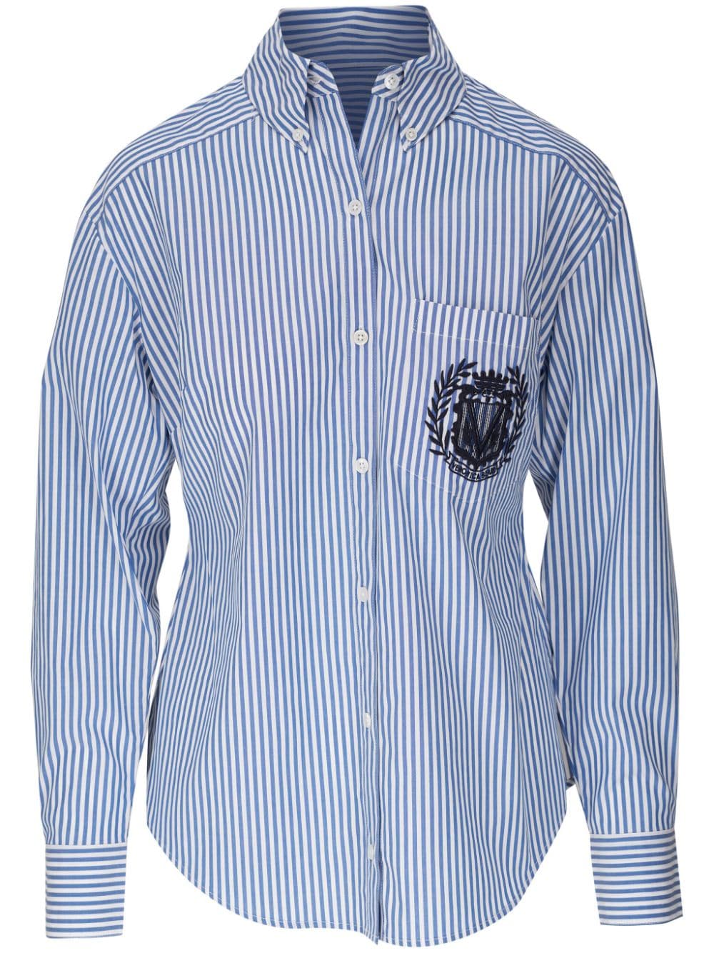 Veronica Beard Lloyd striped cotton shirt - Blue von Veronica Beard