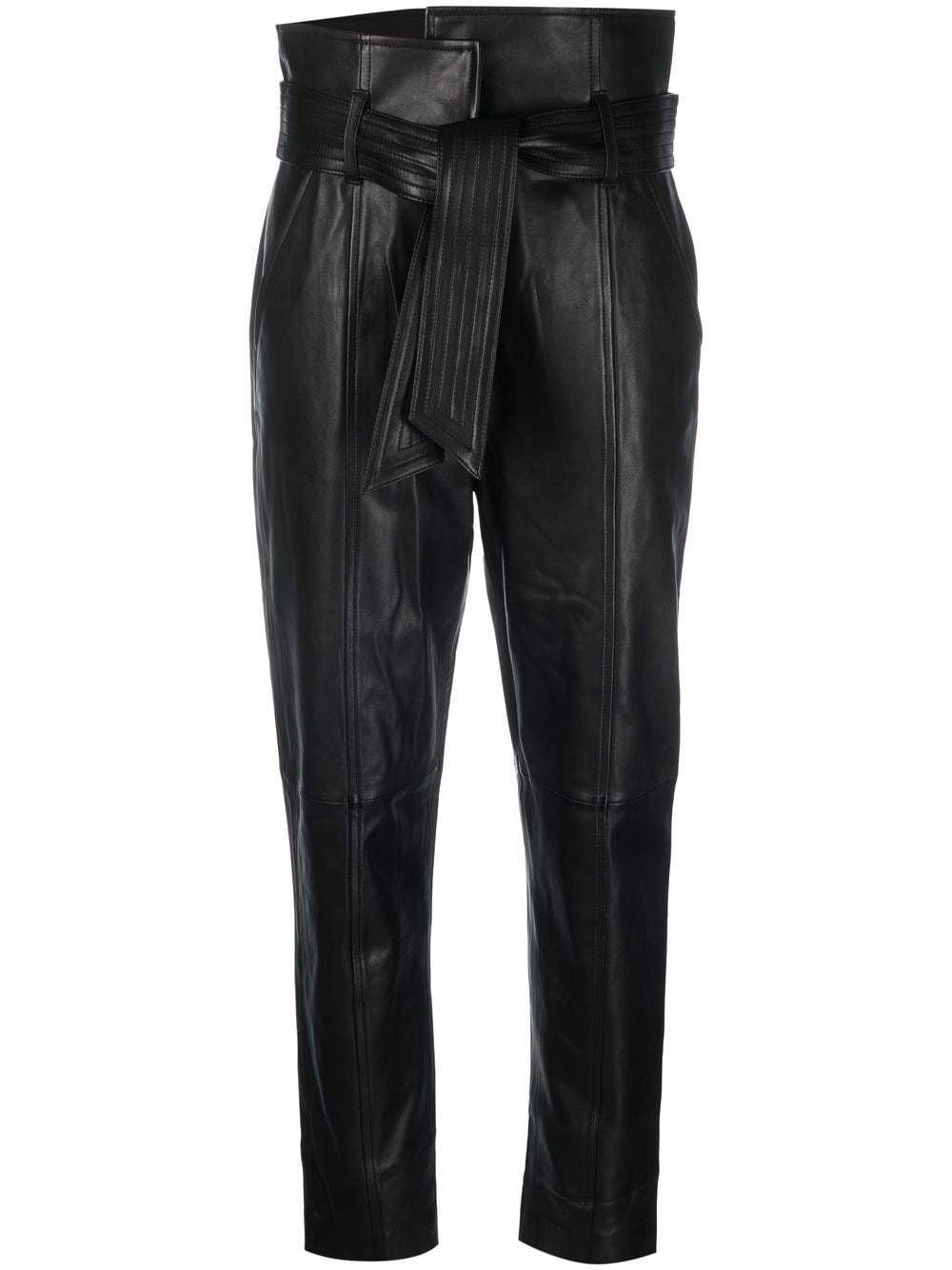 Veronica Beard belted faux leather trousers - Black von Veronica Beard