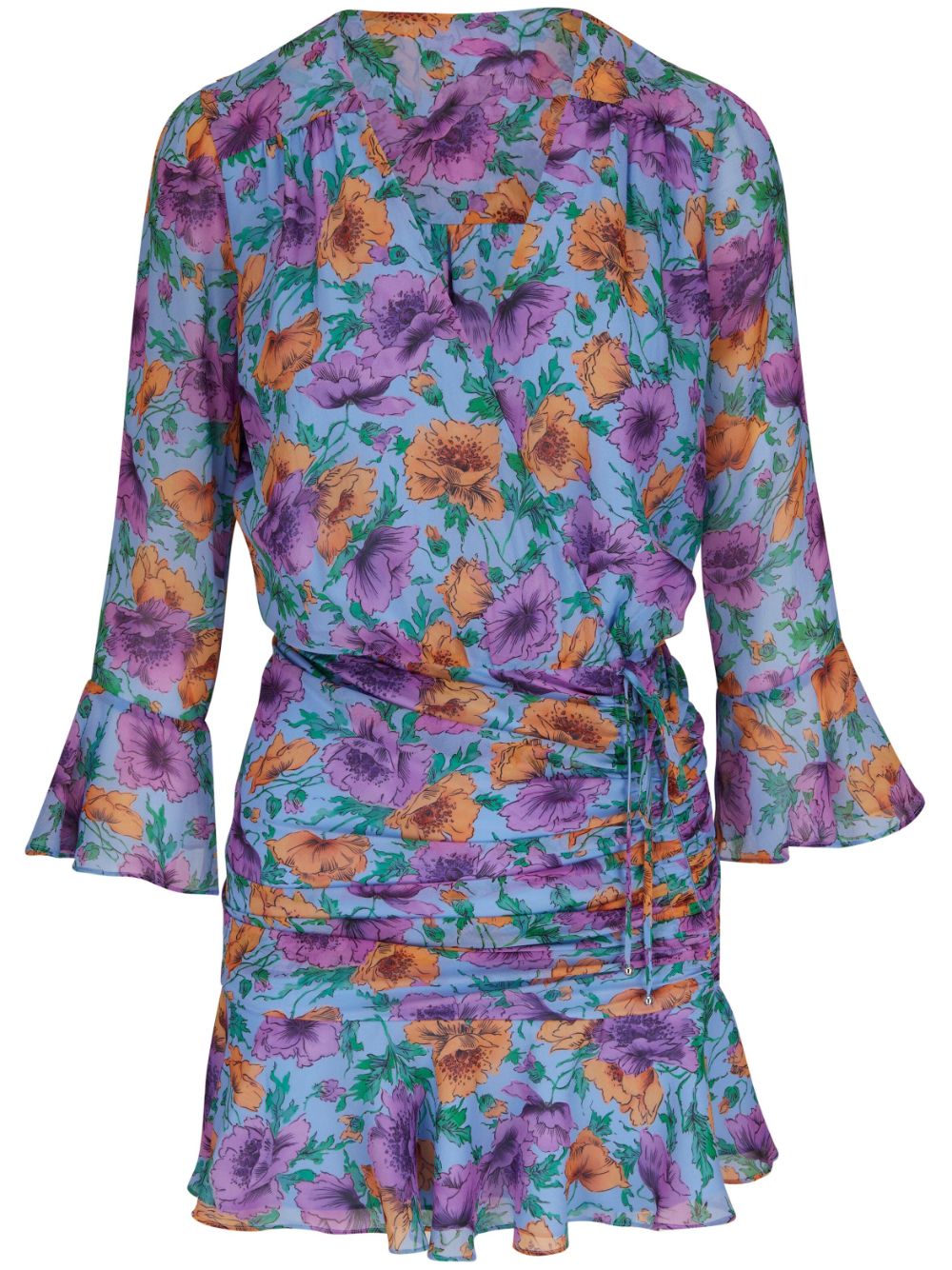 Veronica Beard floral print flared-hem silk dress - Blue von Veronica Beard