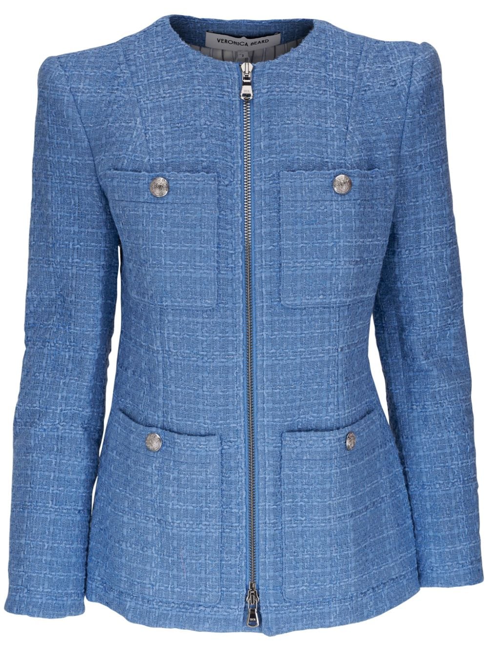 Veronica Beard slub-texture zipped blazer - Blue von Veronica Beard