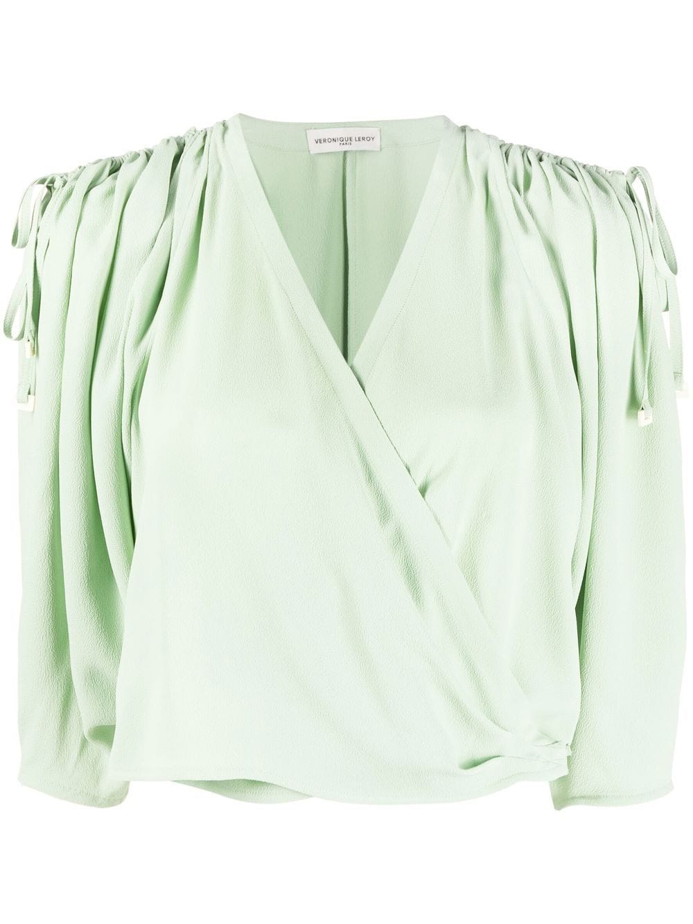 Veronique Leroy ruched wrap blouse - Green von Veronique Leroy