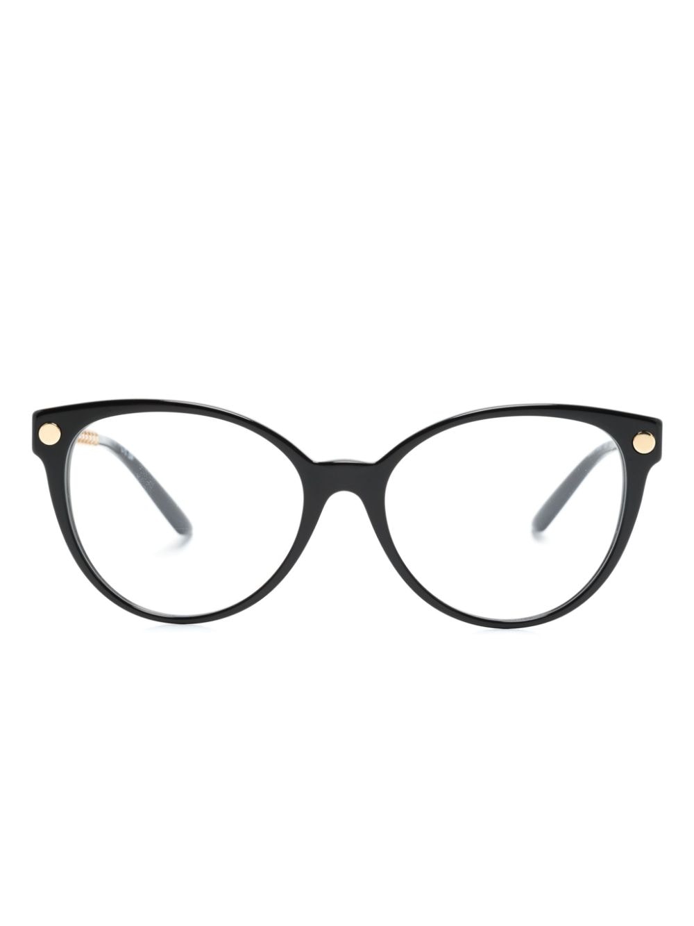 Versace Eyewear Greca-arm butterfly-frame glasses - Black von Versace Eyewear
