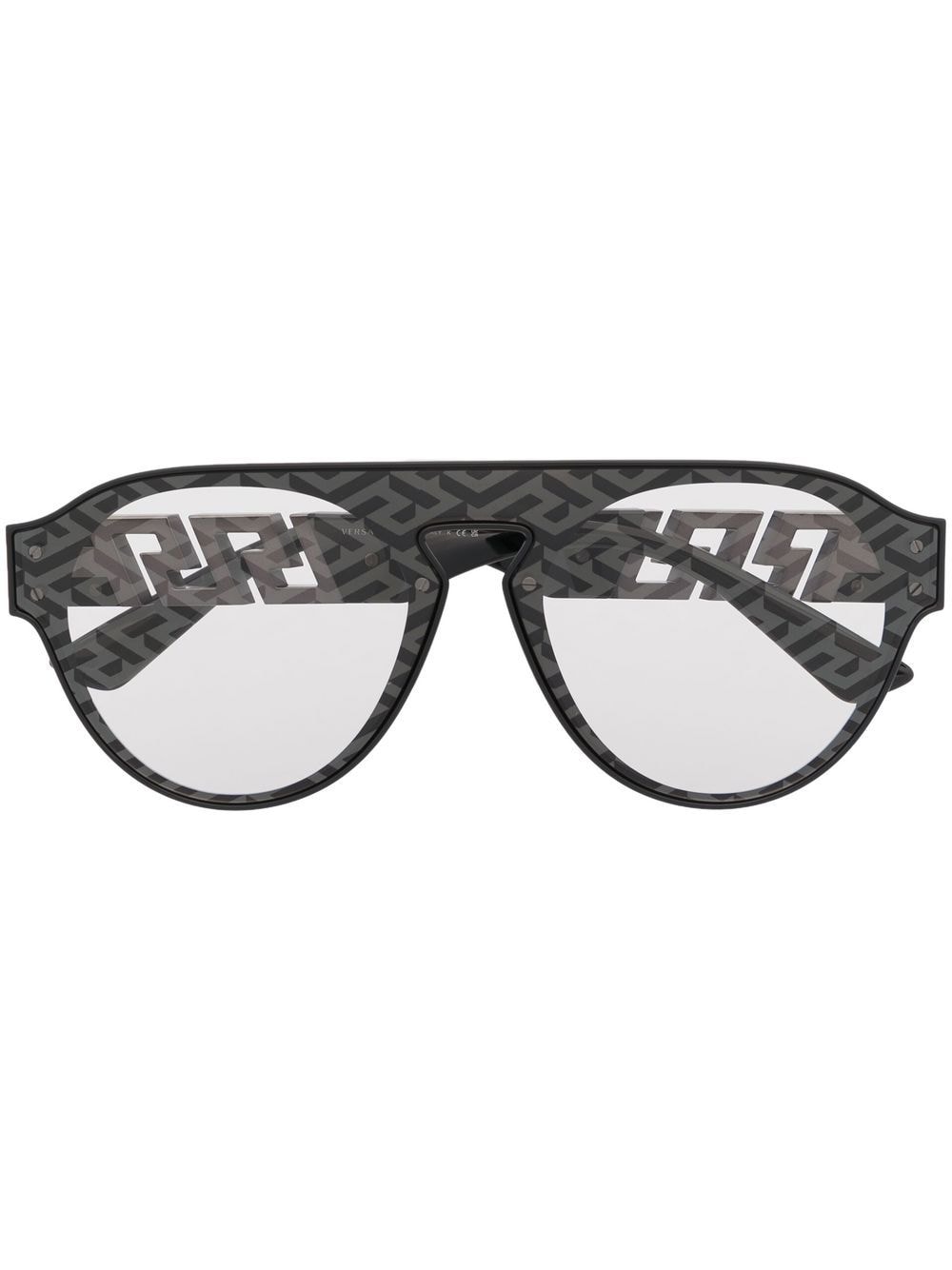 Versace Eyewear Greca motif sunglasses - Black von Versace Eyewear