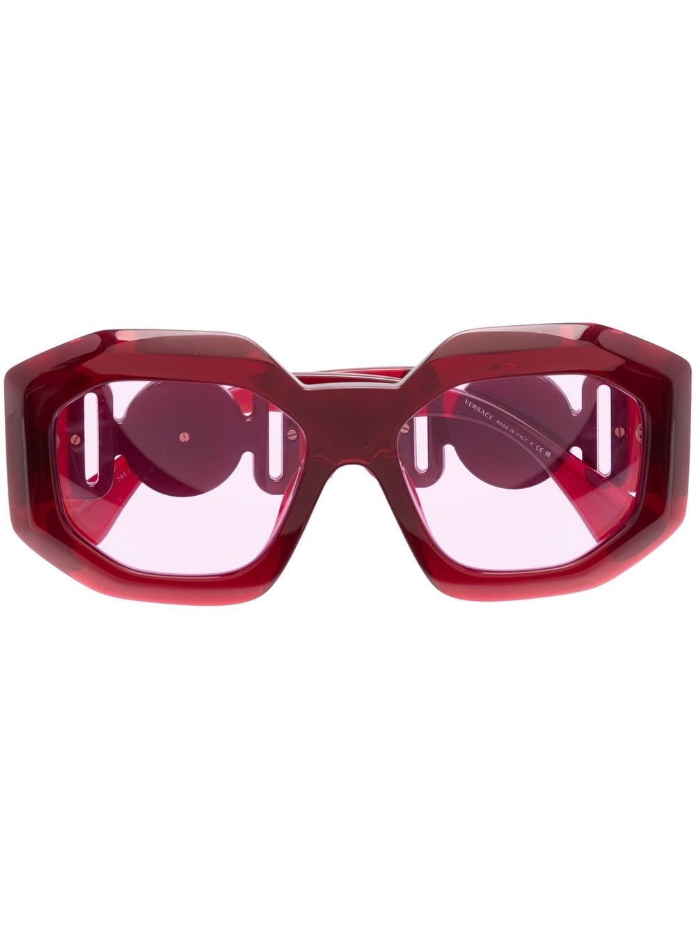 Versace Eyewear Medusa Biggie square-frame sunglasses - Red von Versace Eyewear