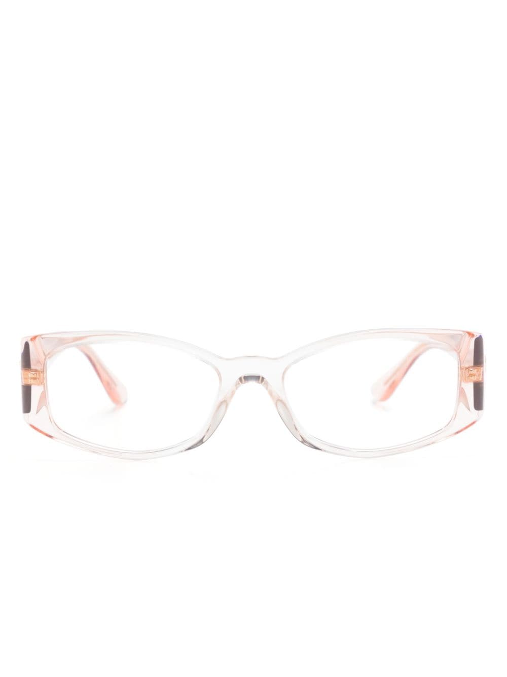 Versace Eyewear Medusa-motif rectangle-frame glasses - Neutrals von Versace Eyewear
